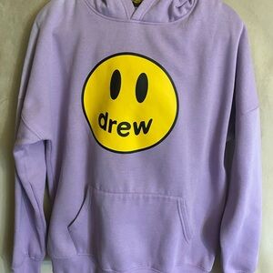 Drew House Lavender Hoodie with Gold Smiley